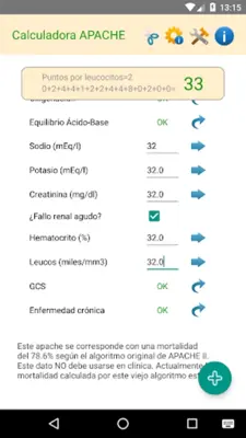 APACHE II Calc android App screenshot 6