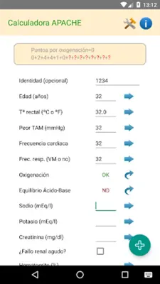 APACHE II Calc android App screenshot 8